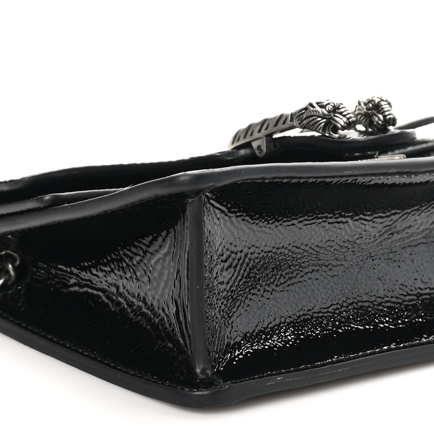 Gucci Crinkled Patent Mini Dionysus Shoulder Bag Black 8 of 10