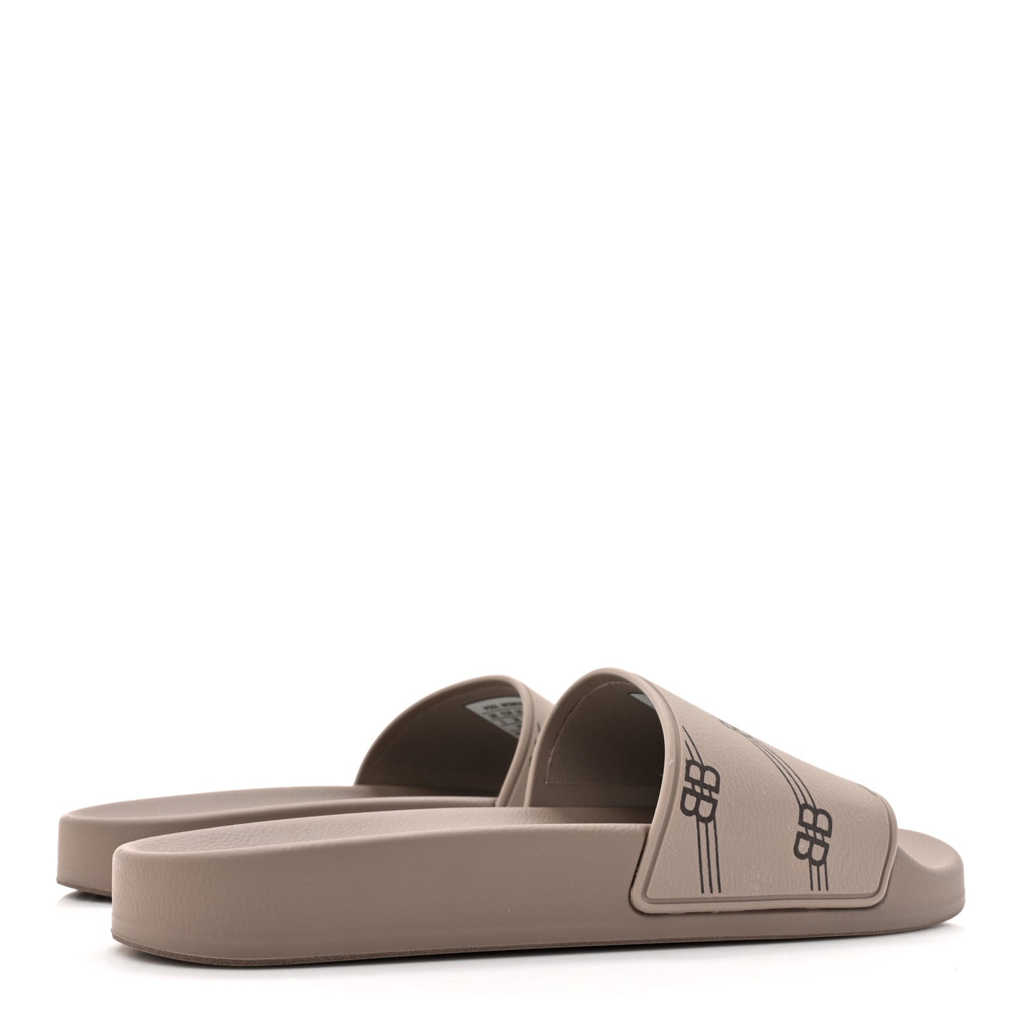 Rubber Allover Logo Pool Slide Sandals 38 Dark Mink