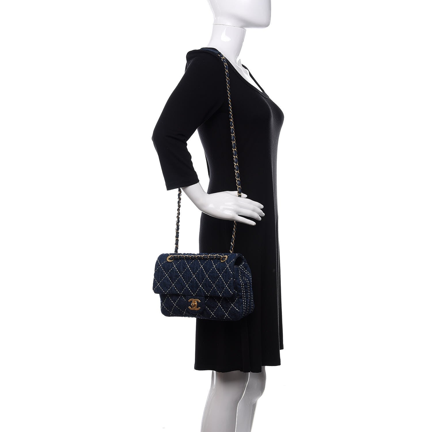 Chanel Denim Quilted Medium Denim Trip Single Flap Blue 2 of 11