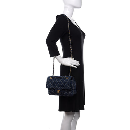 Chanel Denim Quilted Medium Denim Trip Single Flap Blue 2 of 11