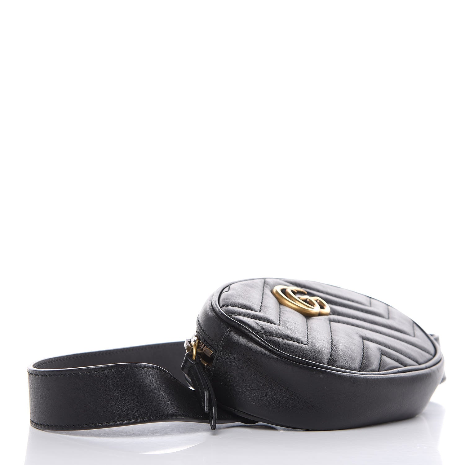 Gucci Calfskin Matelasse GG Marmont Belt Bag 95 38 Black 4 of 10