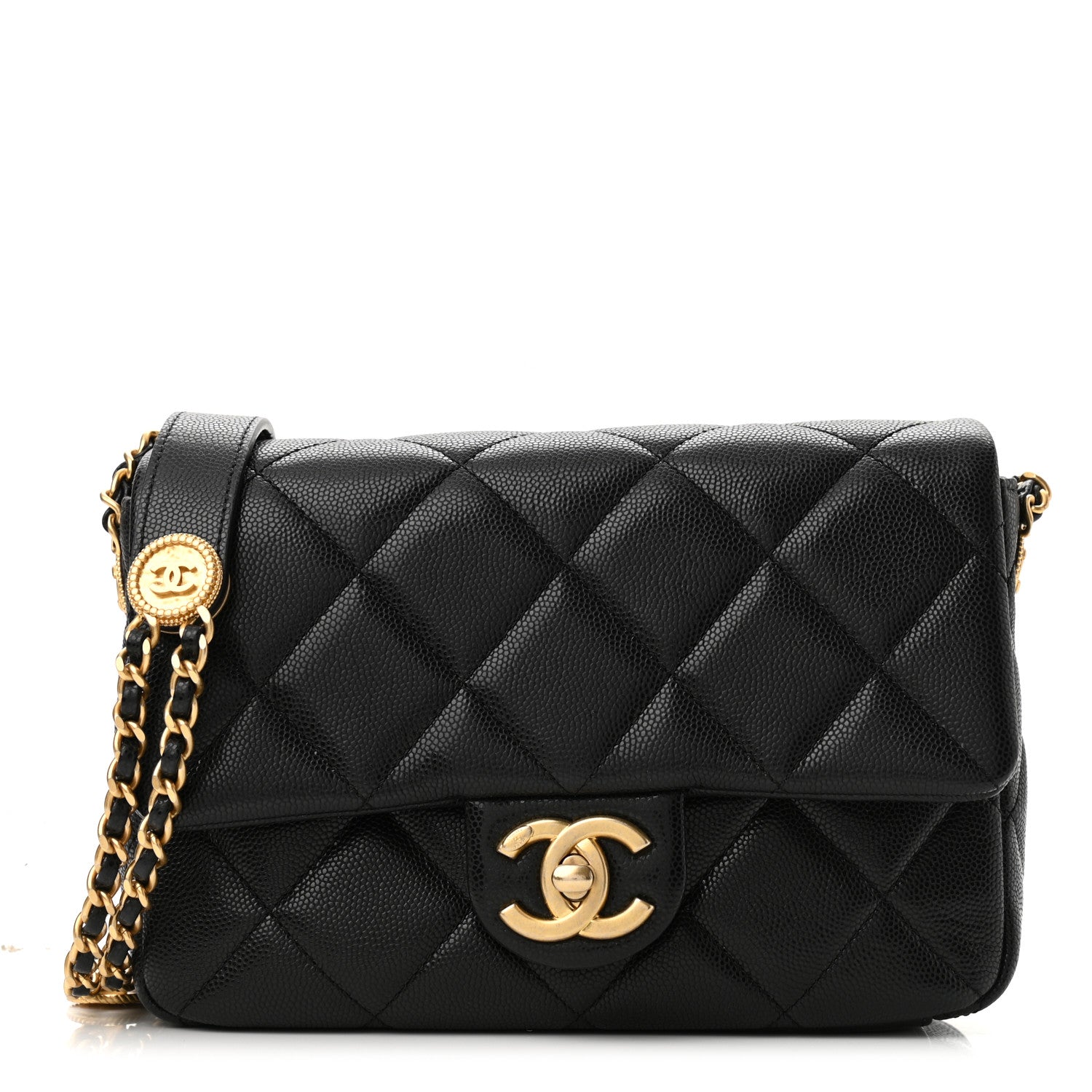 Chanel Caviar Quilted Small Twist Your Buttons Flap Black 1 of 11