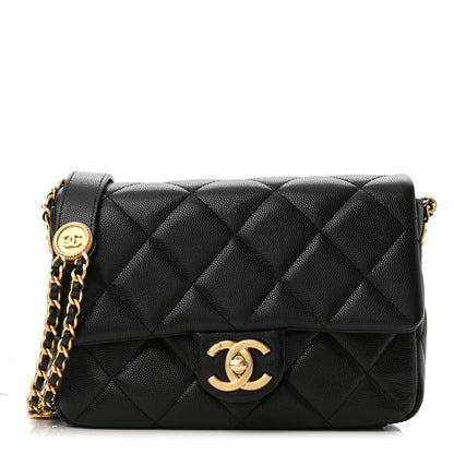 Chanel Caviar Quilted Small Twist Your Buttons Flap Black 1 of 11