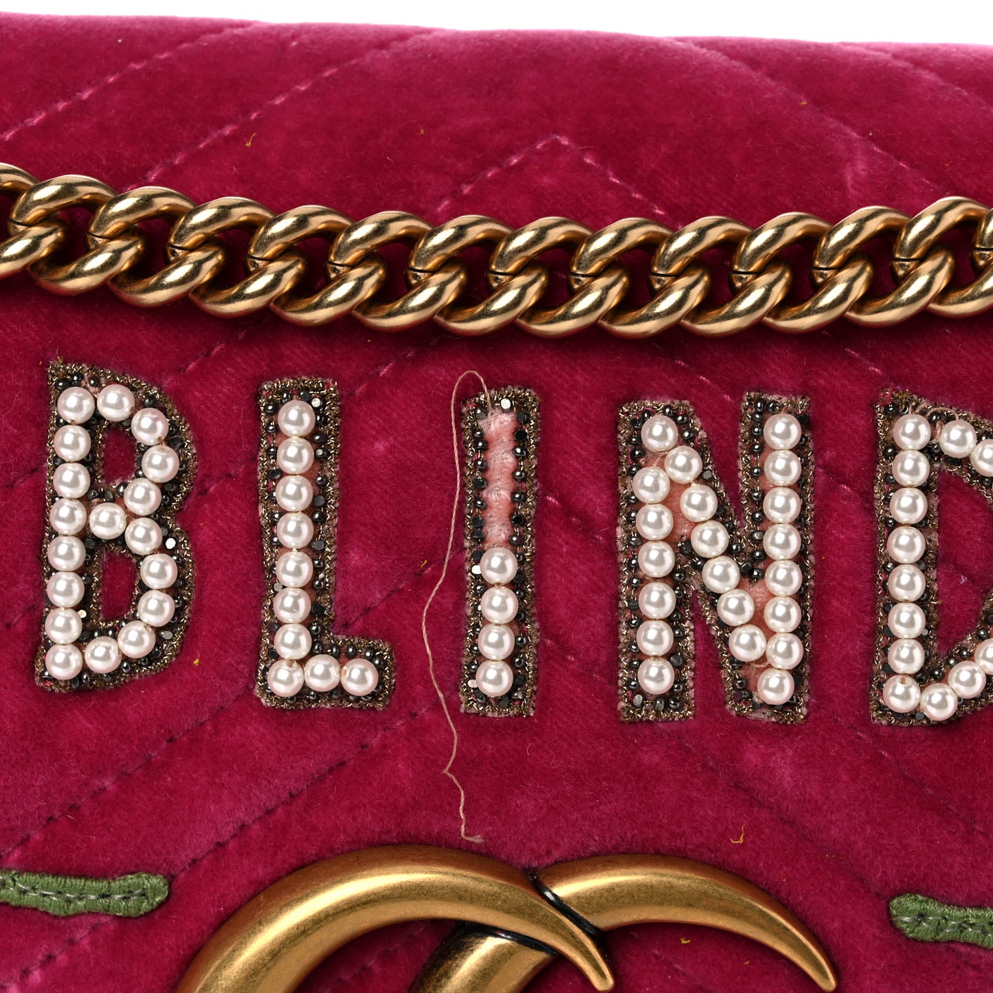 Velvet Matelasse Blind for Love Embroidered Medium GG Marmont Shoulder Bag Light Raspberry Rose Multicolor