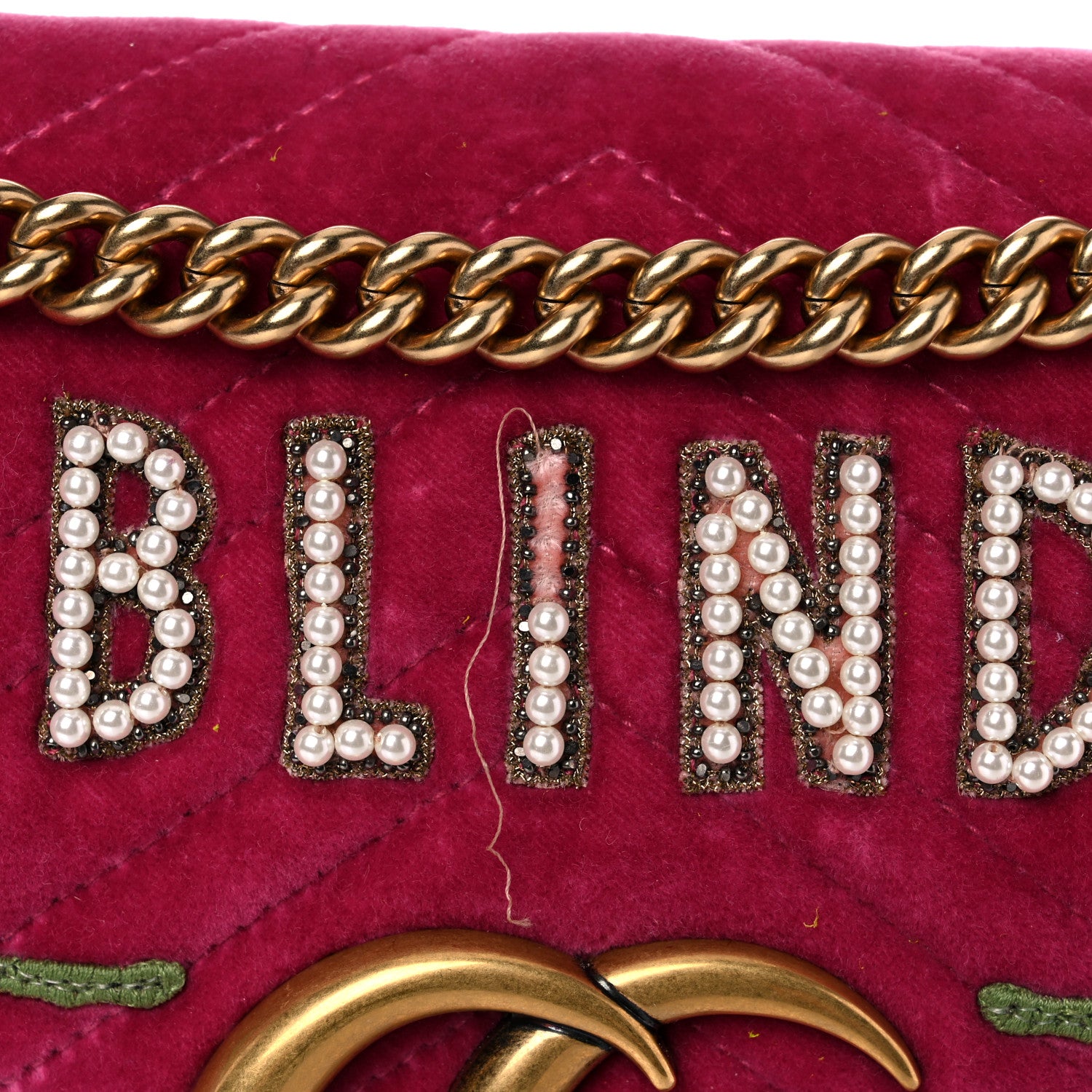 Gucci Velvet Matelasse Blind for Love Embroidered Medium GG Marmont Shoulder Bag Light Raspberry Rose Multicolor 12 of 16