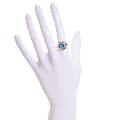 David Yurman Sterling silver Blue Topaz Starburst Ring 7 2 of 5