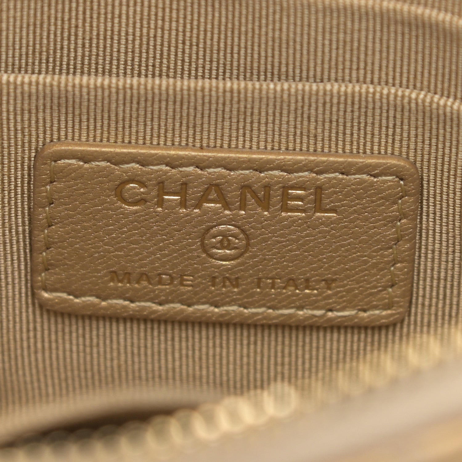 Chanel Shiny Goatskin Quilted Small Chanel 19 Pouch Gold 6 of 7