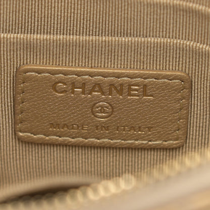 Chanel Shiny Goatskin Quilted Small Chanel 19 Pouch Gold 6 of 7