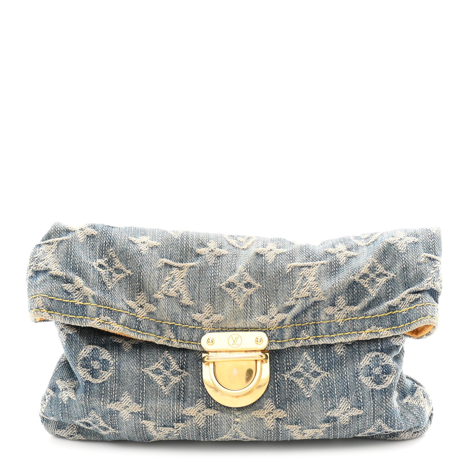 Louis Vuitton Monogram Denim Pochette Plat Clutch Blue 1 of 7