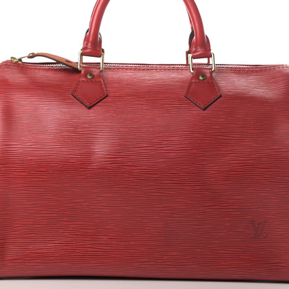 Louis Vuitton Epi Speedy 30 Castillan Red 8 of 23