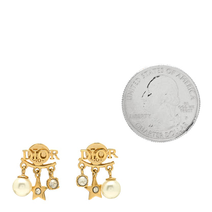 Christian Dior Pearl Crystal Dio(r)evolution Earrings Aged Gold 2 of 5