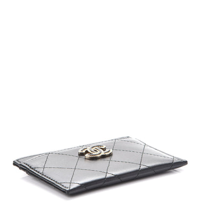Chanel Lambskin Quilted CC Card Holder Black 4 of 8