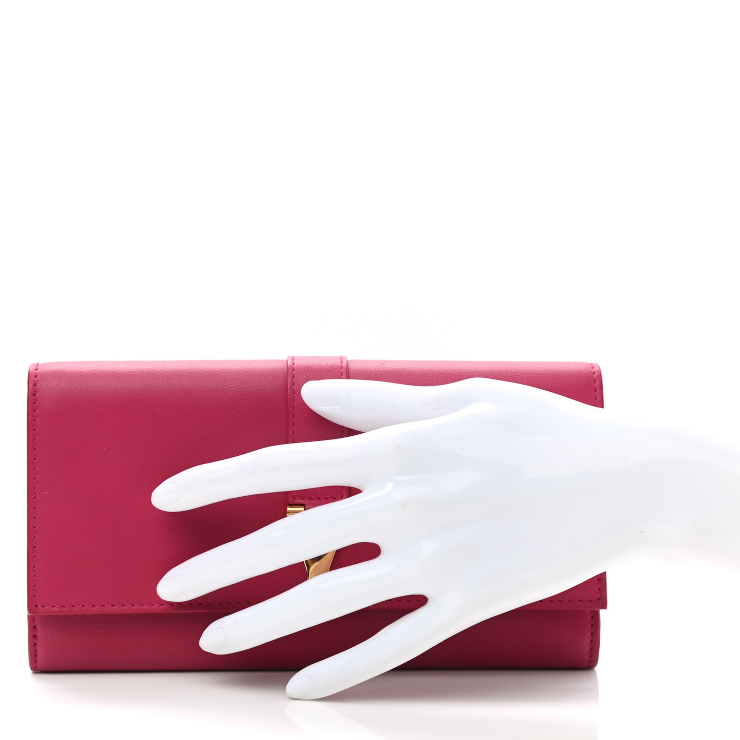 Calfskin Classic Y Ligne Wallet Fuchsia