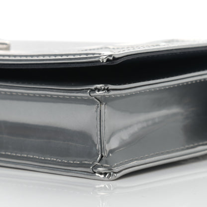 Christian Dior Metallic Micro-Cannage Diorama Wallet on Chain Pouch Argent 9 of 11
