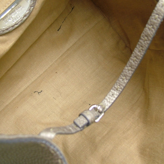 Calfskin Romano Selleria Linda Satchel Silver