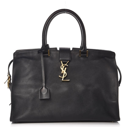 Saint Laurent Smooth Calfskin Medium Monogram Cabas Black 2 of 23