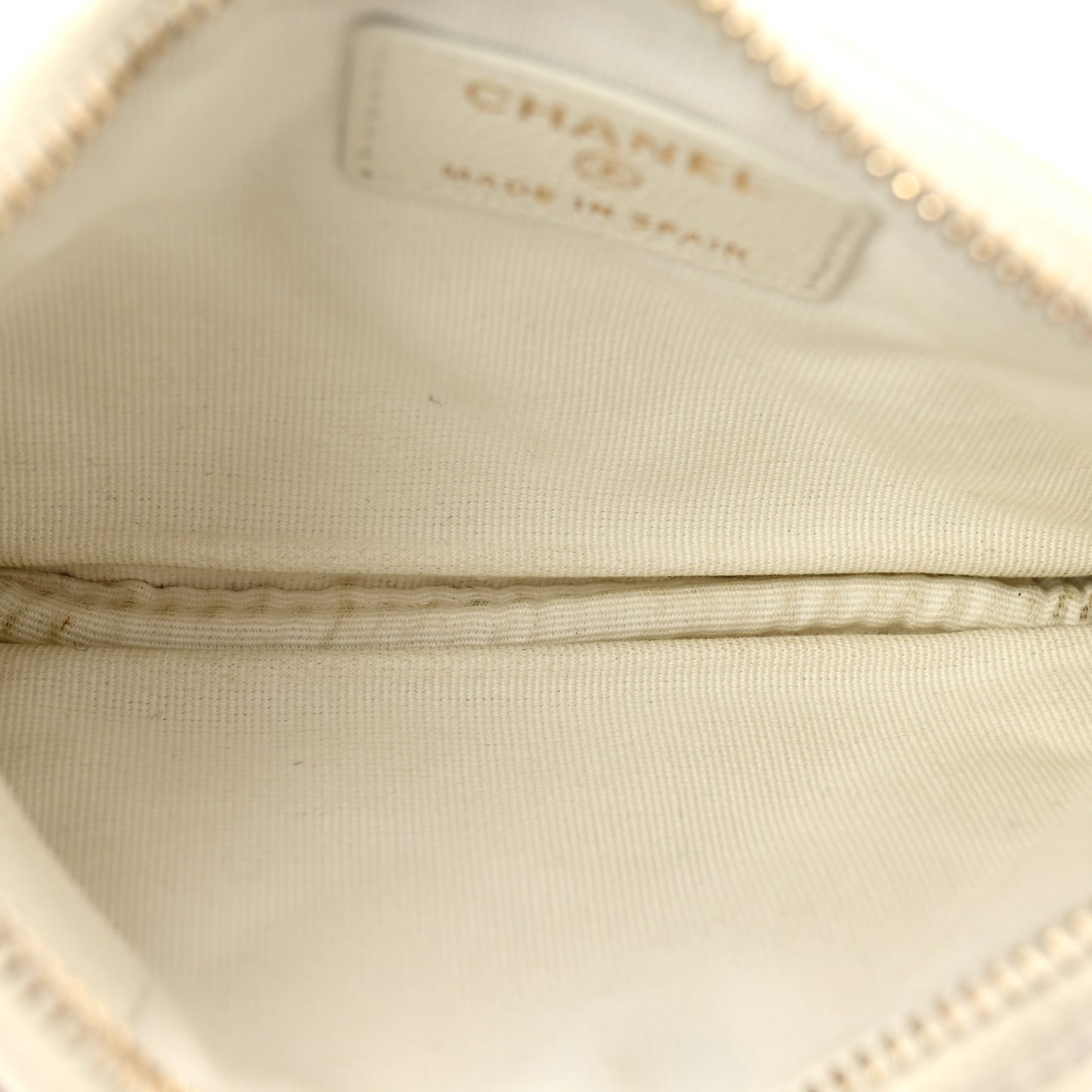 Caviar Quilted Small Pouch White