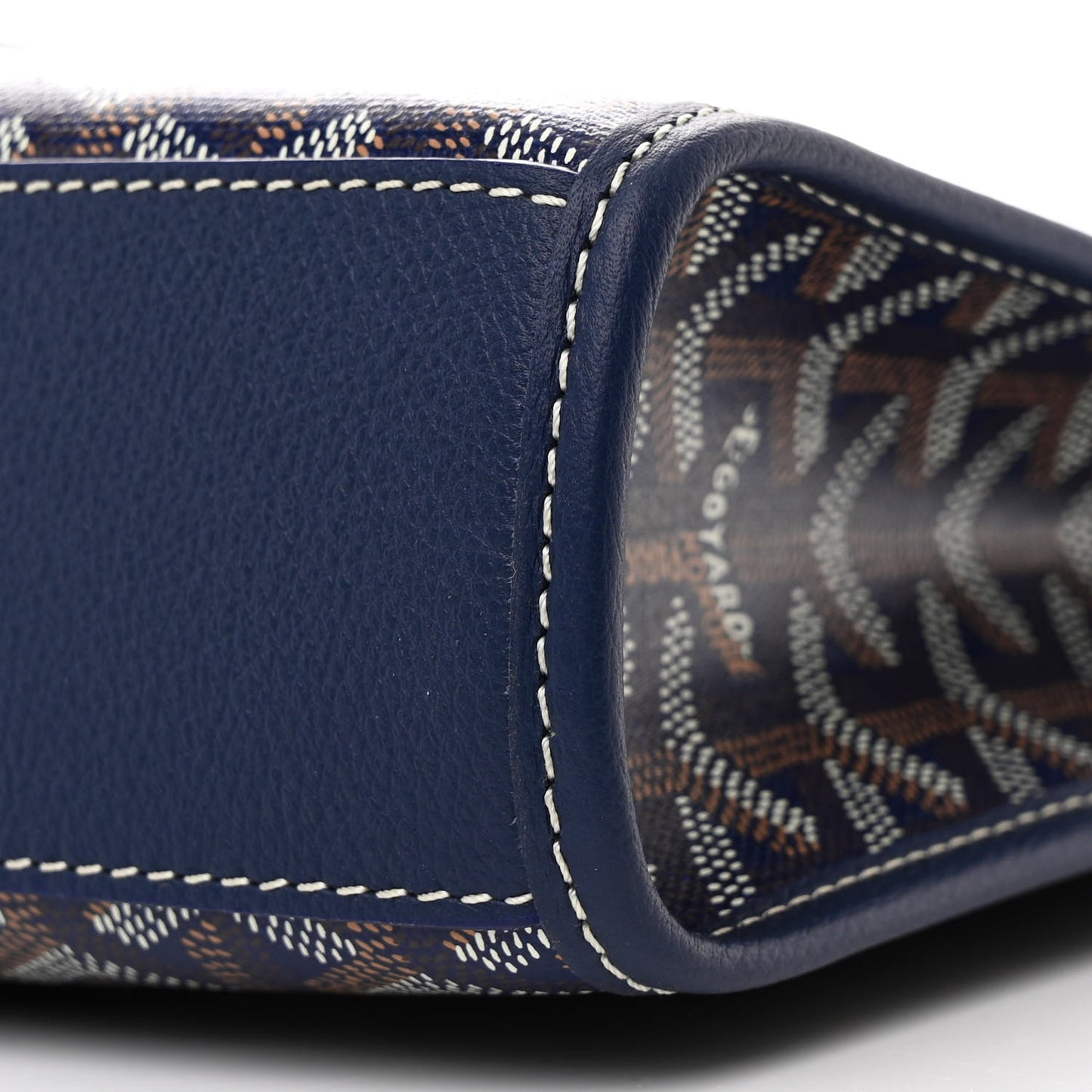 Goyardine Calfskin Morvan Document Case Navy