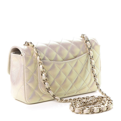 Chanel Iridescent Lambskin Quilted Mini Rectangular Flap Ivory 3 of 11
