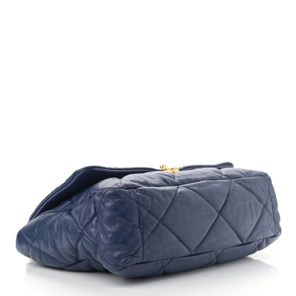 Chanel Goatskin Quilted Maxi Chanel 19 Flap Blue 4 of 10