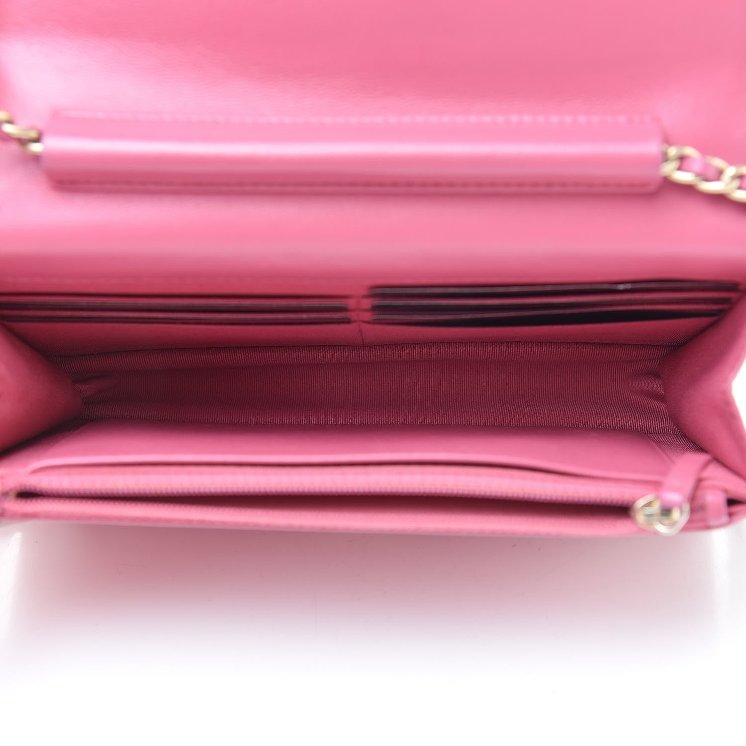 Chanel Lambskin Quilted Wallet On Chain WOC Pink 5 of 14