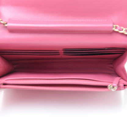 Chanel Lambskin Quilted Wallet On Chain WOC Pink 5 of 14