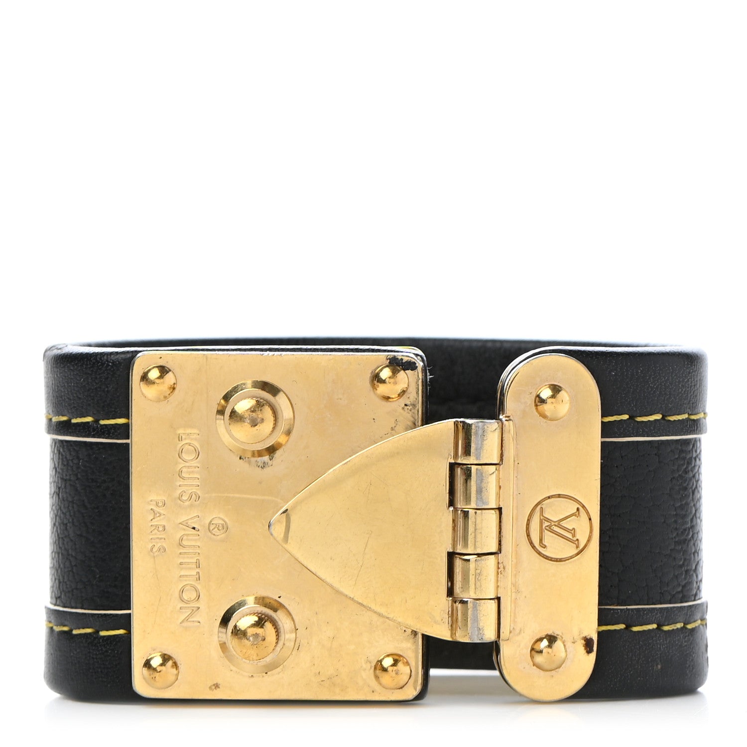 Louis Vuitton Chèvre Suhali S Lock Bracelet Black 1 of 9