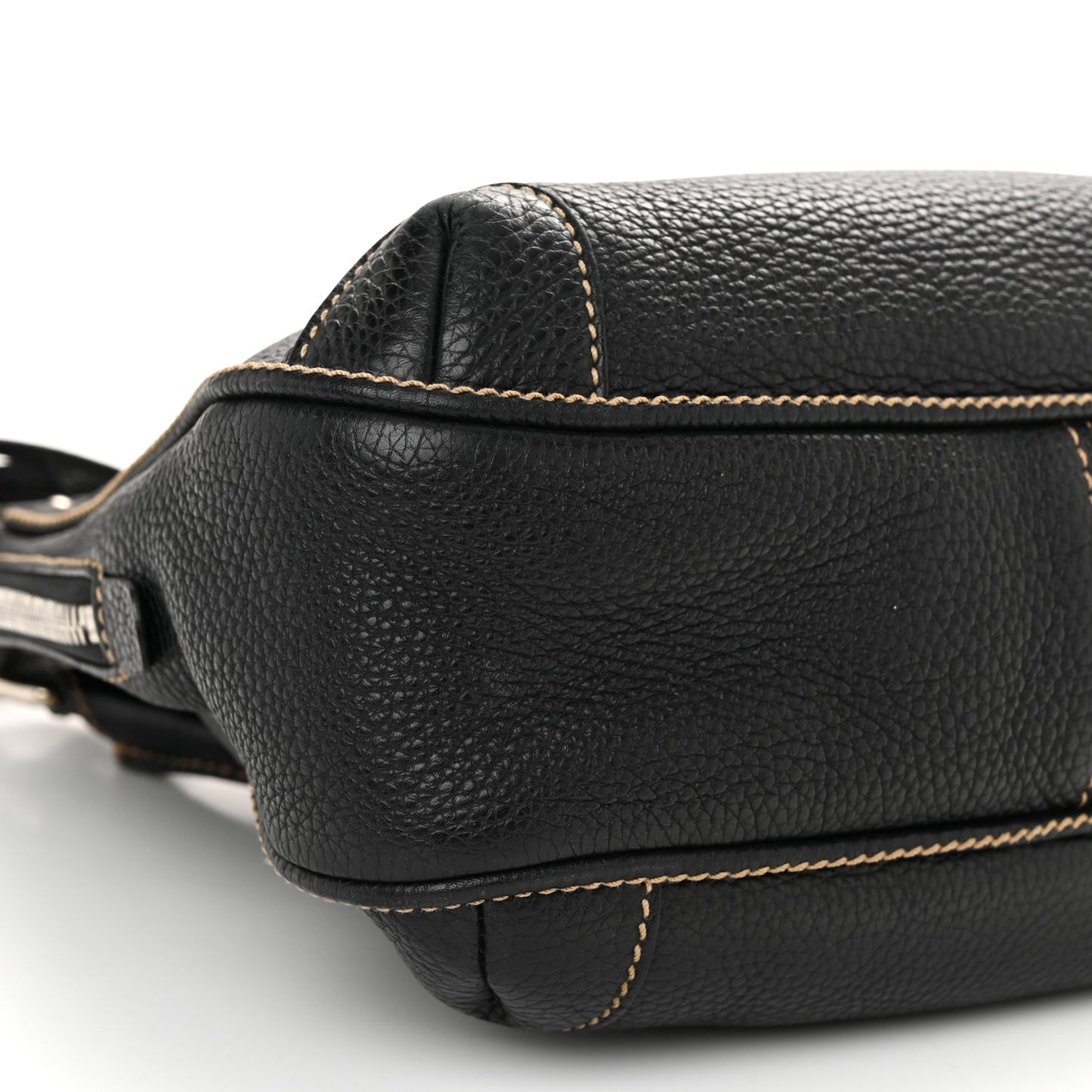 Grained Calfskin Tassel Hobo Black
