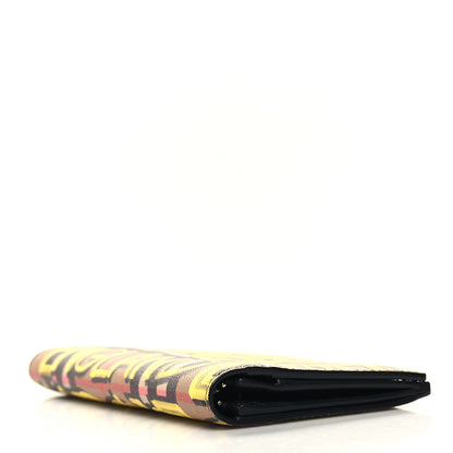 Burberry Vintage Check Graffiti Print Continental Wallet Yellow 4 of 9