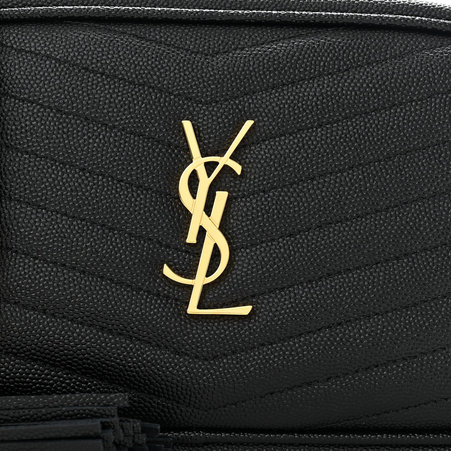 Saint Laurent Grain De Poudre Matelasse Monogram Mini Lou Camera Bag Black 8 of 10