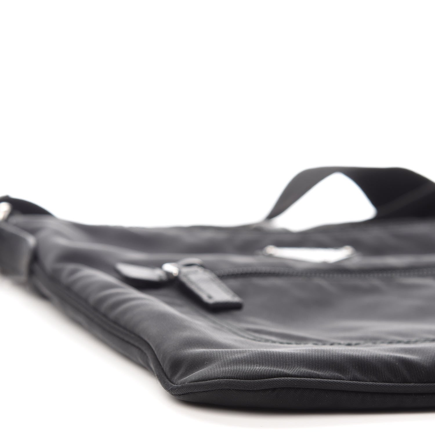 Prada Tessuto Nylon Saffiano Flat Messenger Bag Black 6 of 7