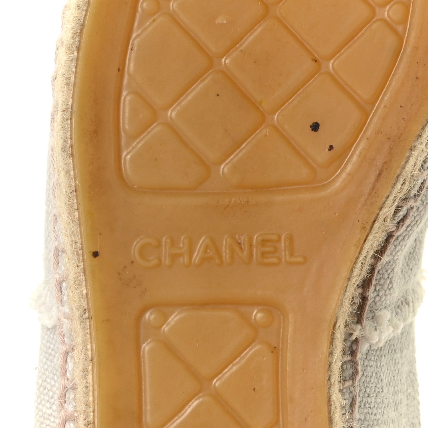 Chanel Canvas Velvet CC Espadrilles 35 Beige Black 6 of 7