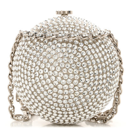 Chanel Plexiglass Strass CC Round Minaudiere Clutch Silver 1 of 10