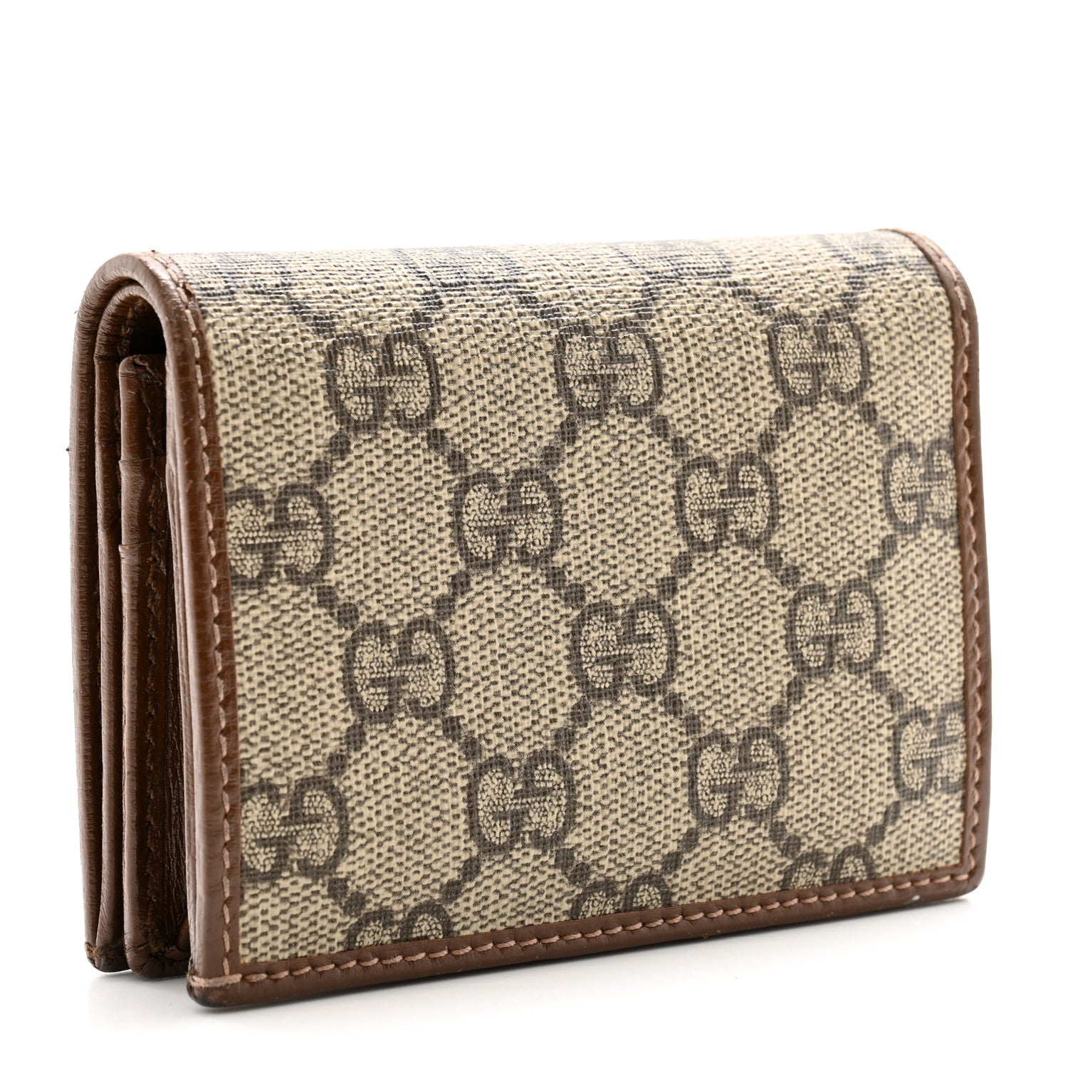Gucci GG Supreme Monogram Horsebit 1955 Card Case Wallet Beige Ebony Brown Sugar 3 of 10