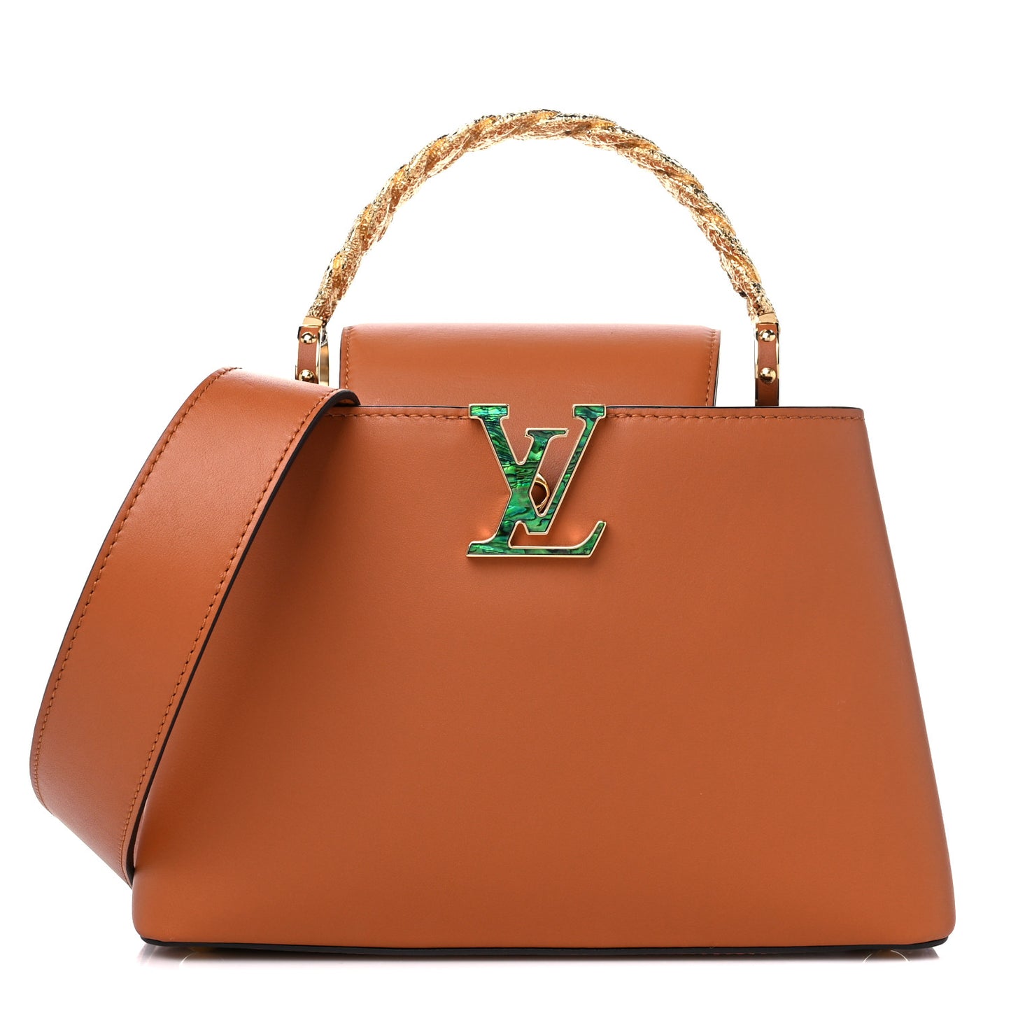 Calfskin Bolsa Capucines BB Caramel