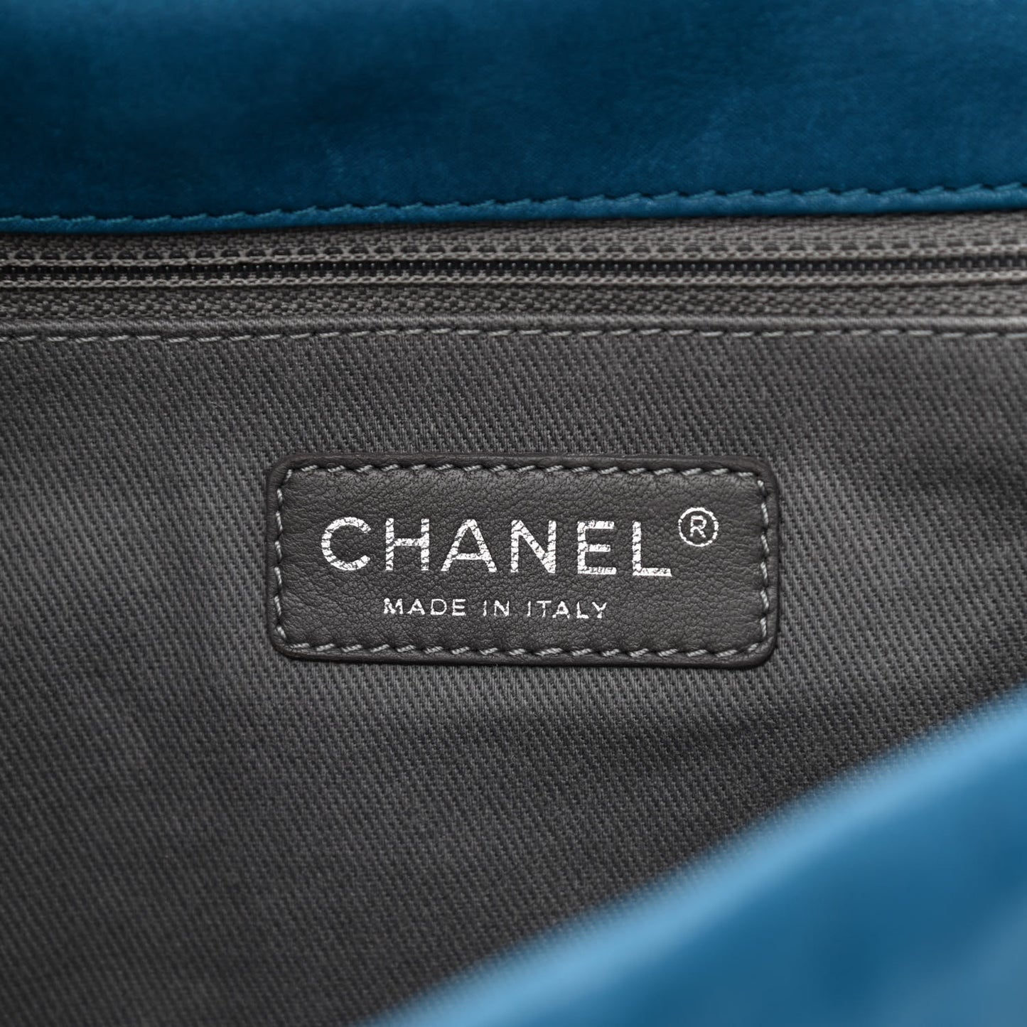 Iridescent Calfskin Glint Flap Blue