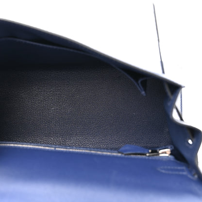 Hermes Madame Calfskin Kelly Sellier 25 Bleu Encre 5 of 13
