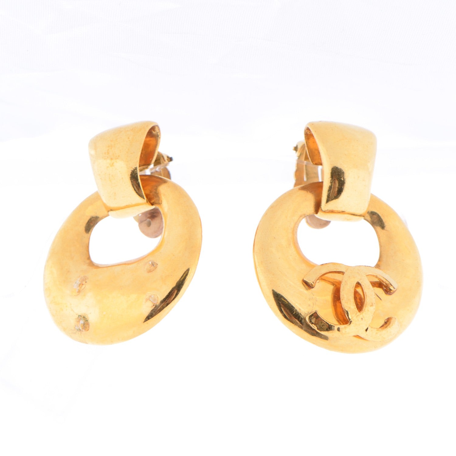 Chanel CC Clip On Earrings Gold 1 of 5