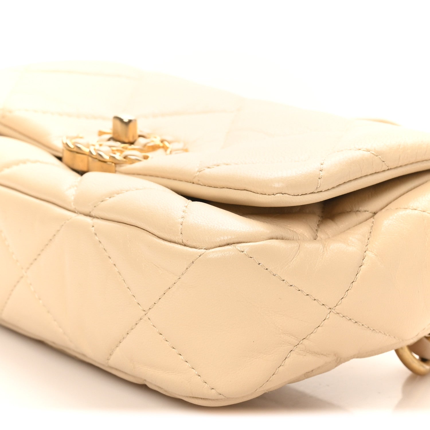 Chanel Goatskin Quilted 19 Waist Bag Light Beige 1834218
