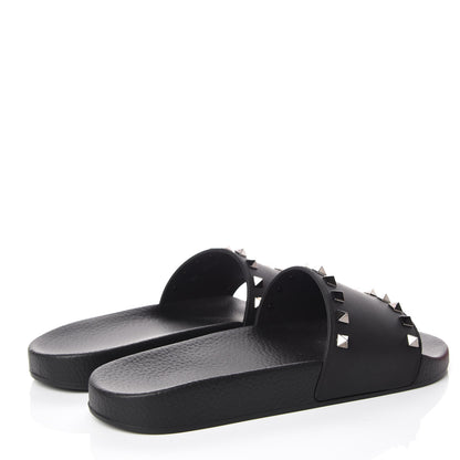 Valentino Garavani Rubber Rockstud Slide Sandals 40 Black 4 of 7