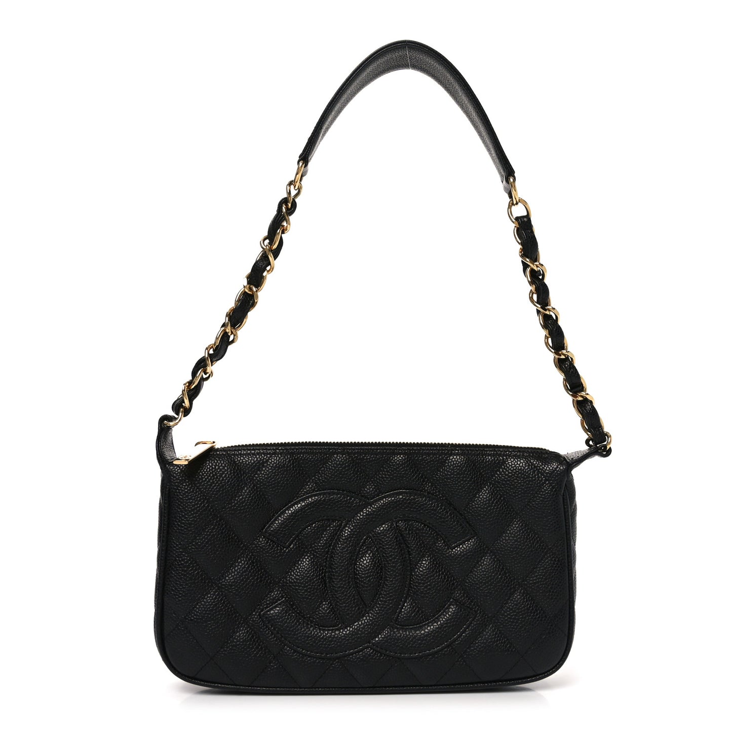 Caviar Quilted Timeless CC Shoulder Bag Black