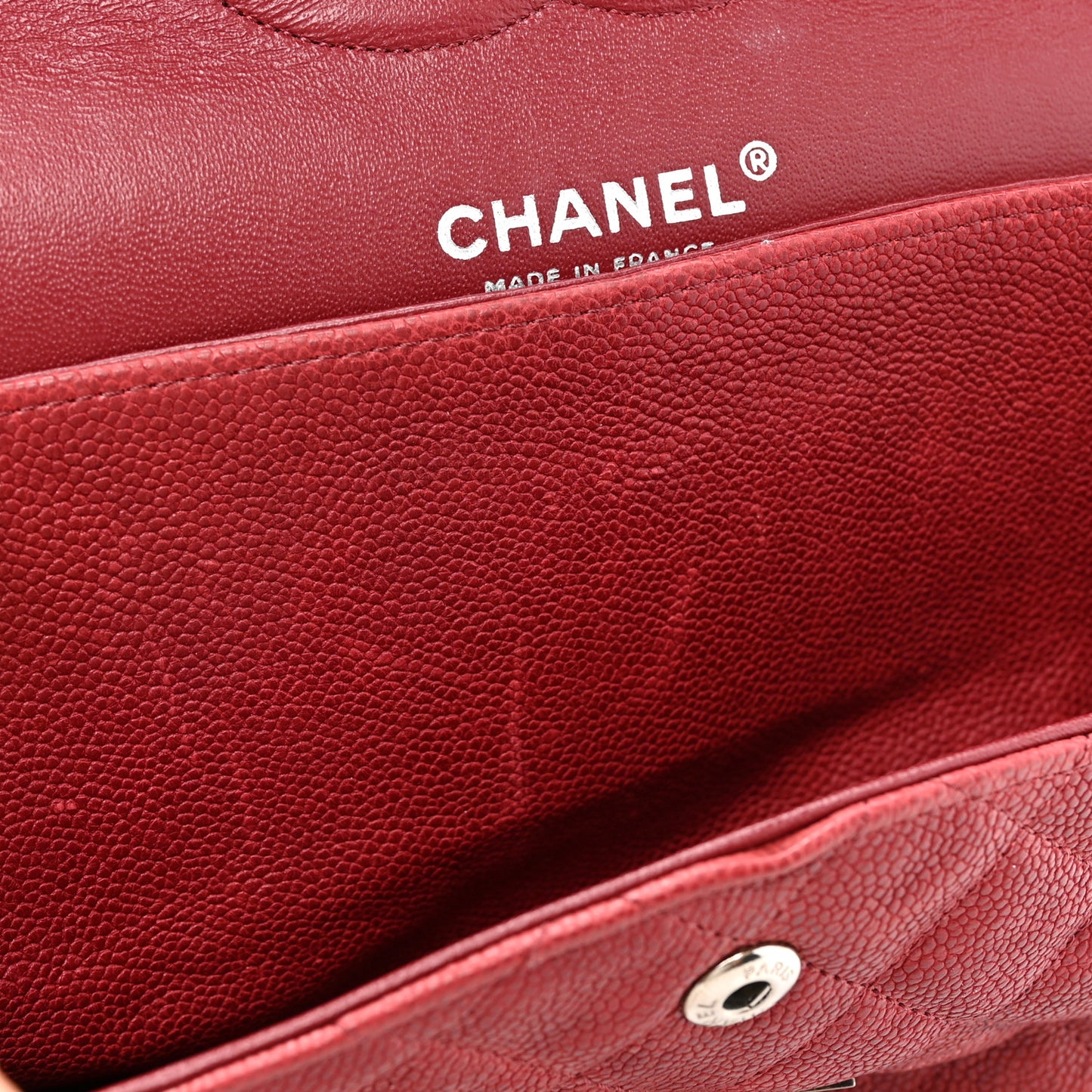 Washed Caviar Quilted 2.55 Reissue 225 Bijoux Chain Flap Red