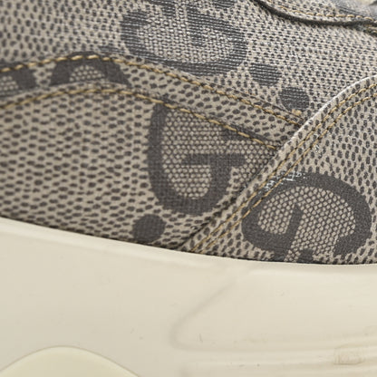 Gucci Maxi GG Supreme Monogram Gucci 100 Womens Rhyton Sneakers 40.5 Beige Ebony 13 of 15