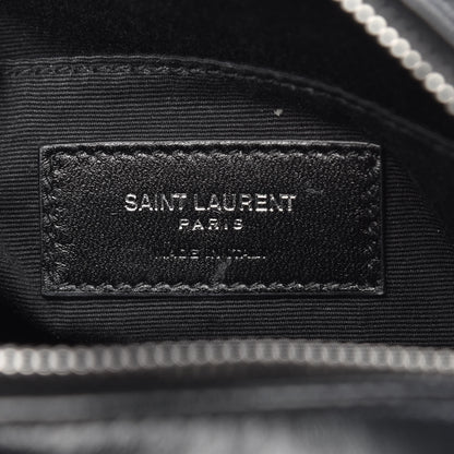 Saint Laurent Calfskin Matelasse Studded Monogram Lou Belt Bag Black 6 of 11