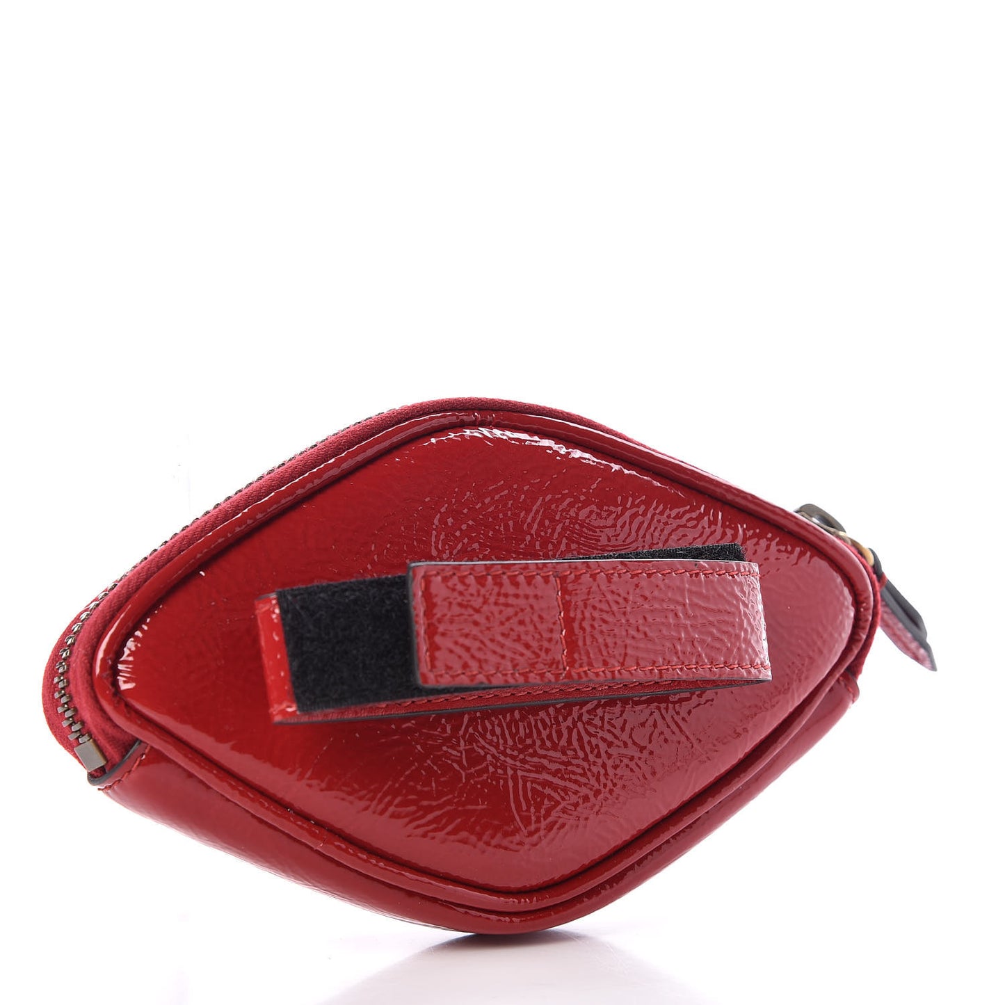 Patent Rubber Game Patch Logo Wrist Bag Hibiscus Red