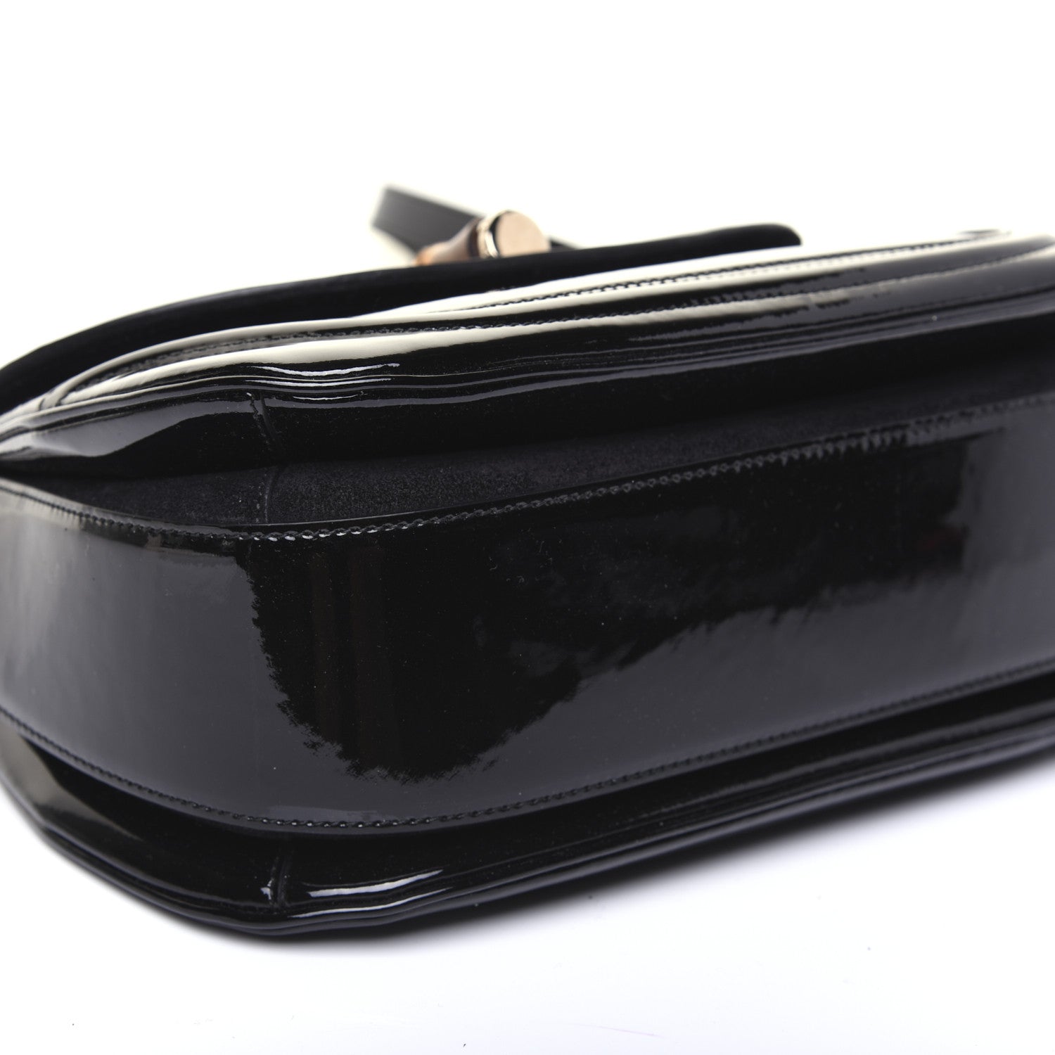 Gucci Patent Medium New Bamboo Top Handle Bag Black 6 of 15