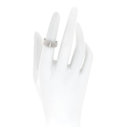 Tiffany Sterling Silver Diamond Somerset Mesh Ring 51 5.75 2 of 4