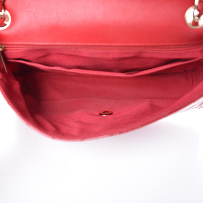 Chanel Patent Calfskin Quilted Valentine Charms Medium Single Flap Red 5 of 10