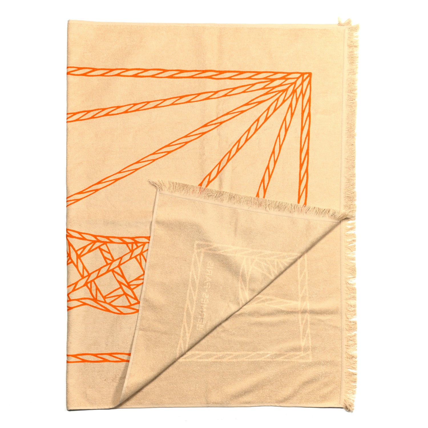 Hermes Cotton Terry Yachting Tattoo Cheval A L'eau Beach Towel Sable 4 of 6