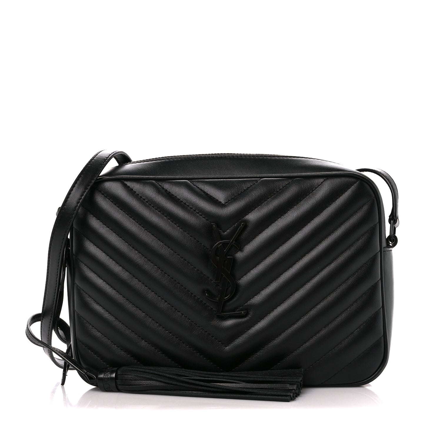 Calfskin Matelasse Monogram Monochrome Lou Camera Bag Black